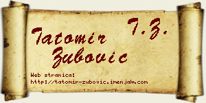 Tatomir Zubović vizit kartica
